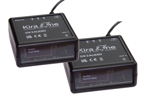Kira One Transmitter and Receiver Pair Infrared to IP Bridge Ethernet and wifi